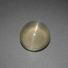 أباتيت عين القط أخضر أصفر طبيعي، قصة دائرى، 5.65 قيراط، نصف شفاف