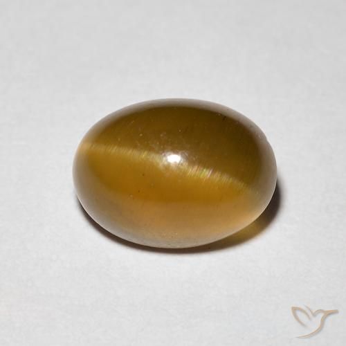 1.94ct طبيعي بنى دافئ أباتيت عين القط, بيضوي, نصف شفاف