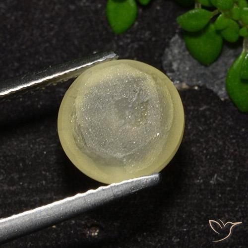 أباتيت عين القط أصفر محايد طبيعي، قصة دائرى، 4.18 قيراط، شفاف