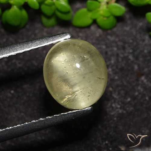 2.34ct طبيعي أصفر محايد أباتيت عين القط, بيضوي, شفاف