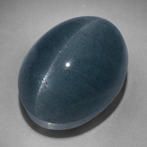 Cat's Eye Aquamarine طبيعي بلون أزرق-أخضر، وزن ‎17.47‎ قيراط، شكل بيضاوى، مقاس ‎15.9x12.3‎ مم