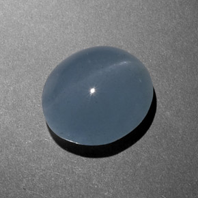 Cat's Eye Aquamarine طبيعي بلون أزرق-أخضر، وزن ‎8.46‎ قيراط، شكل بيضاوى، مقاس ‎12.6x11.1‎ مم