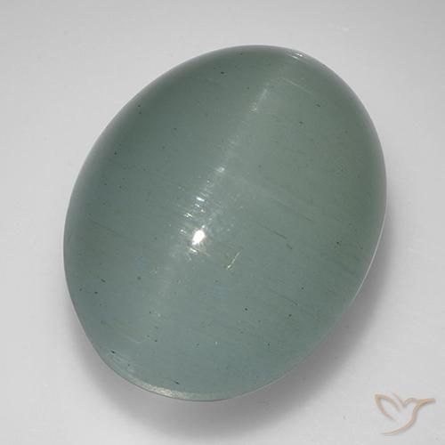 30.03ct طبيعي أزرق أخضر فاتح زبرجد عين القطة, بيضوي, نصف شفاف