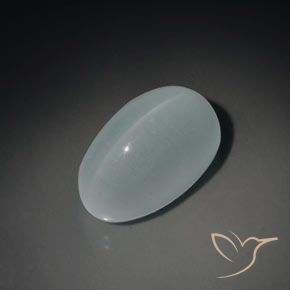 14.43ct طبيعي أزرق فاتح زبرجد عين القطة, بيضوي, شفاف
