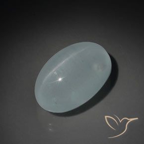 12.94ct طبيعي أزرق-أخضر فاتح زبرجد عين القطة, بيضوي, شفاف