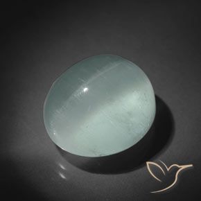 15.50ct طبيعي أخضر البحر فاتح جدا زبرجد عين القطة, بيضوي, شفاف