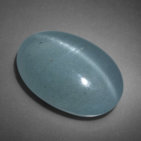 Cat's Eye Aquamarine طبيعي بلون أخضر-أزرق، وزن ‎11.78‎ قيراط، شكل بيضاوى، مقاس ‎18x12.2‎ مم