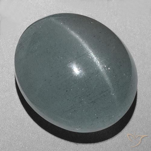 43.72ct طبيعي أخضر أزرق رمادى زبرجد عين القطة, بيضوي, نصف شفاف