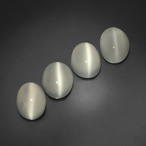 Cat's Eye Moonstone طبيعي بلون أبيض، وزن ‎‎ قيراط، شكل شفاف، مقاس ‎9.2x7.2‎ مم