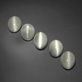 Cat's Eye Moonstone طبيعي بلون أبيض، وزن ‎‎ قيراط، شكل شفاف، مقاس ‎9x7.1‎ مم