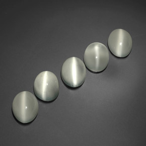 Cat's Eye Moonstone طبيعي بلون أبيض، وزن ‎‎ قيراط، شكل شفاف، مقاس ‎9x7.1‎ مم