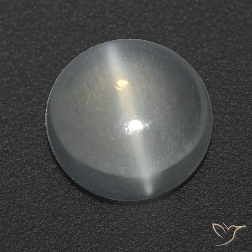 1.22ct طبيعي أبيض شفاف حجر القمر عين القط, دائري, شفاف