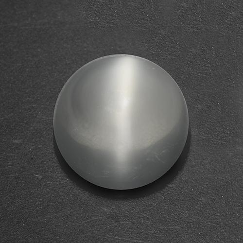1.54ct طبيعي أبيض حجر القمر عين القط, دائري, شفاف