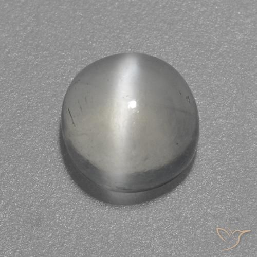 0.88ct طبيعي أبيض حجر القمر عين القط, دائري, شفاف