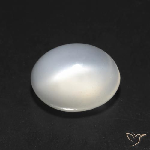 1.51ct طبيعي أبيض حجر القمر عين القط, بيضوي, نصف شفاف