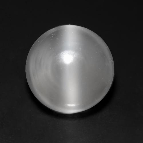 1.14ct طبيعي أبيض حجر القمر عين القط, دائري, شفاف