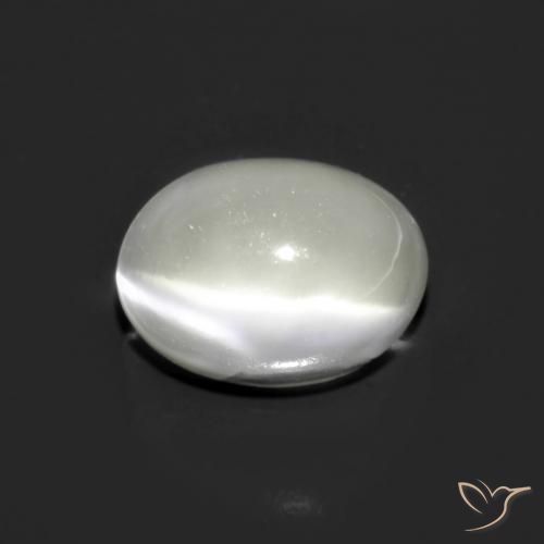 1.62ct طبيعي أبيض حجر القمر عين القط, بيضوي, نصف شفاف