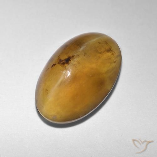 1.91ct طبيعي بني ذهبي أوبال عين القط, بيضوي, نصف شفاف