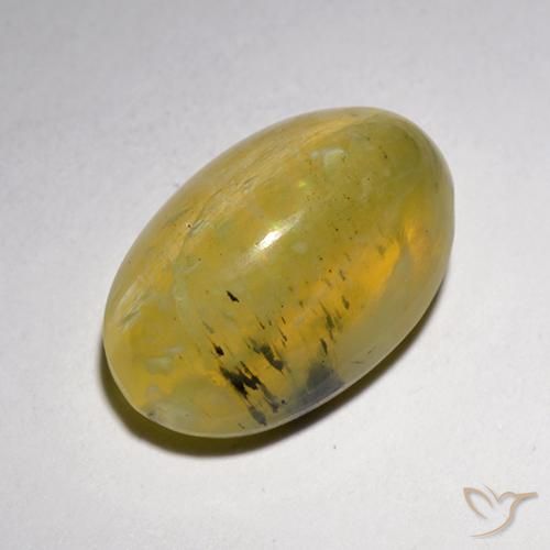 5.25ct طبيعي أصفر رقيق أوبال عين القط, بيضوي, نصف شفاف