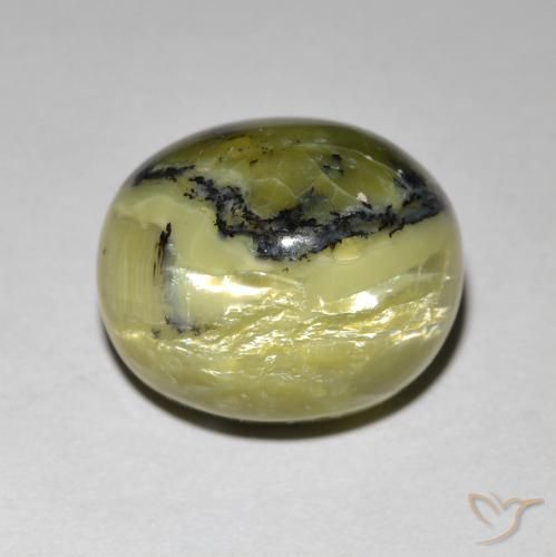 7.27ct طبيعي أخضر ترابى أوبال عين القط, بيضوي, غير شفاف