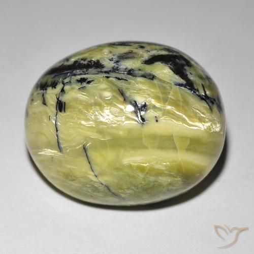 24.01ct طبيعي أخضر ترابى أوبال عين القط, بيضوي, غير شفاف