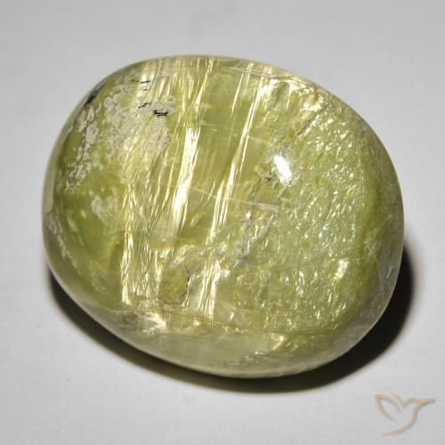 25.50ct طبيعي أخضر متوسط أوبال عين القط, بيضوي, غير شفاف