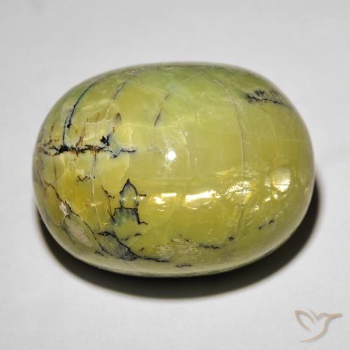19.06ct طبيعي أخضر ترابى أوبال عين القط, بيضوي, غير شفاف