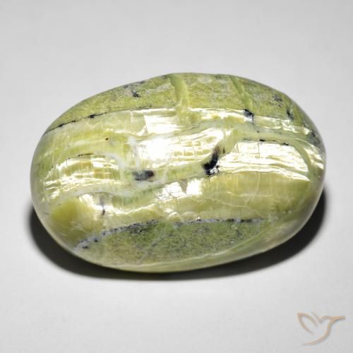 21.88ct طبيعي أخضر ترابى أوبال عين القط, بيضوي, غير شفاف