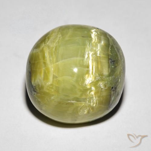 10.64ct طبيعي أخضر ترابى أوبال عين القط, بيضوي, غير شفاف