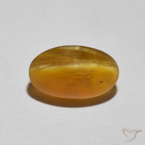 3.26ct طبيعي بني ذهبي أوبال عين القط, بيضوي, غير شفاف