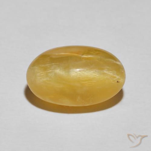 4.84ct طبيعي ذهبى متوسط أوبال عين القط, بيضوي, غير شفاف