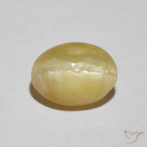 2.24ct طبيعي أصفر متوسط أوبال عين القط, بيضوي, غير شفاف
