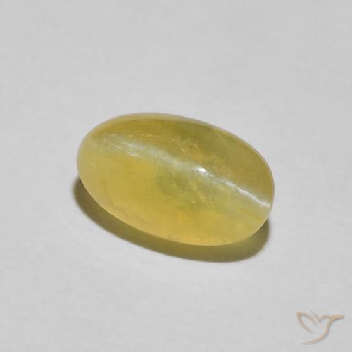 2.76ct طبيعي أصفر ملكى أوبال عين القط, بيضوي, نصف شفاف
