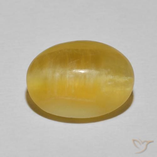 4.91ct طبيعي برتقالى-ذهبى أوبال عين القط, بيضوي, غير شفاف