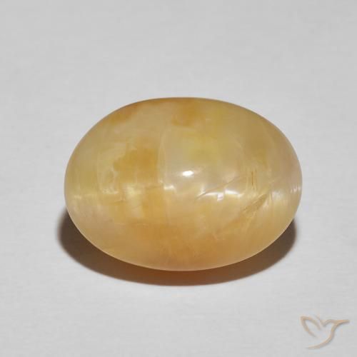 9.26ct طبيعي برتقالى-ذهبى أوبال عين القط, بيضوي, غير شفاف