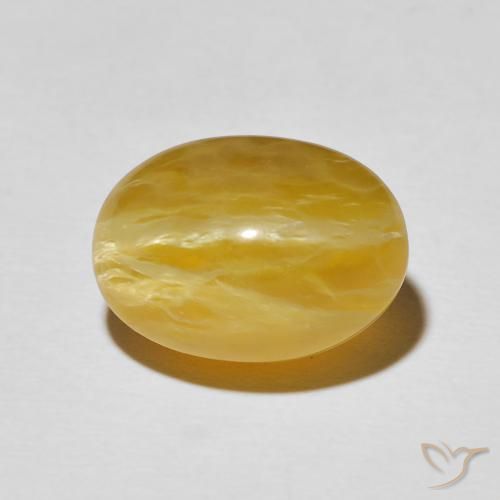 8.99ct طبيعي برتقالى-ذهبى أوبال عين القط, بيضوي, غير شفاف