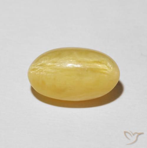 4.23ct طبيعي أصفر دافئ أوبال عين القط, بيضوي, غير شفاف
