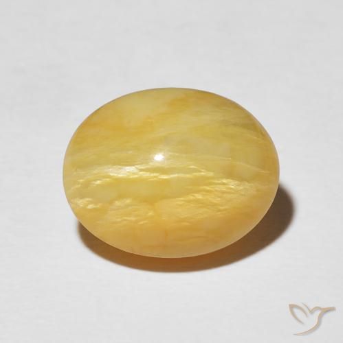 6.14ct طبيعي ذهبى متوسط أوبال عين القط, بيضوي, غير شفاف