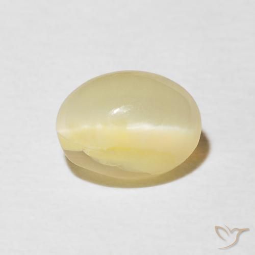 0.88ct طبيعي أصفر لاجونا فاتح أوبال عين القط, بيضوي, غير شفاف