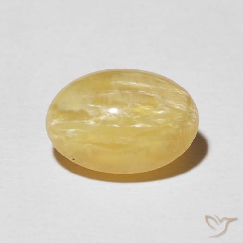 4.03ct طبيعي ذهبى متوسط أوبال عين القط, بيضوي, غير شفاف