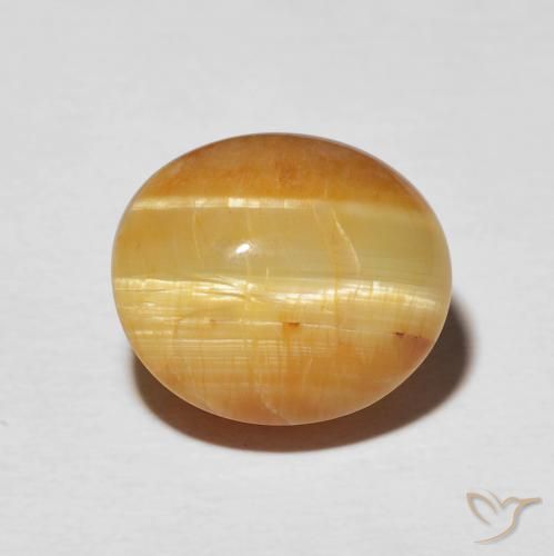 7.16ct طبيعي بني ذهبي أوبال عين القط, بيضوي, غير شفاف
