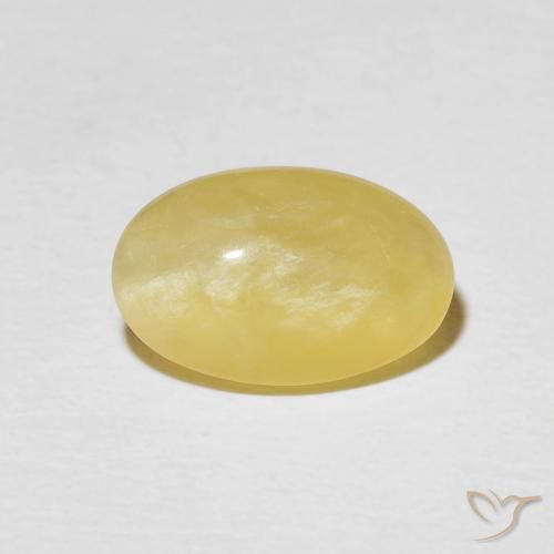 2.70ct طبيعي أصفر باهت أوبال عين القط, بيضوي, غير شفاف