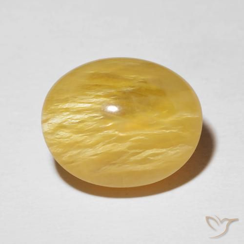 10.02ct طبيعي أصفر القضيب الذهبى أوبال عين القط, بيضوي, غير شفاف