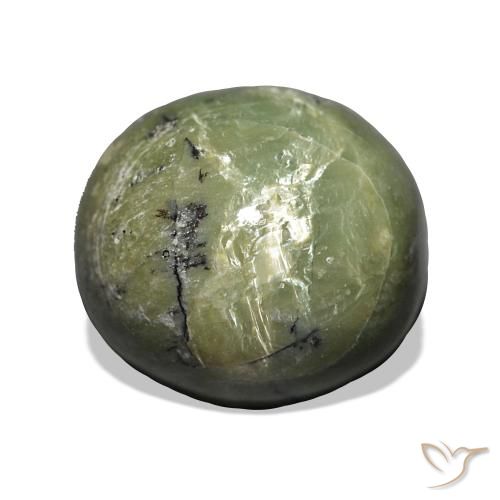 4.99ct أخضر ترابى أوبال عين القط, بيضوي, غير شفاف