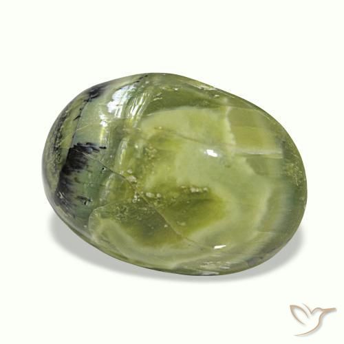 Cat's Eye Opal طبيعي بلون متعدد الألوان، وزن ‎8.39‎ قيراط، شكل بيضاوى، مقاس ‎17.2x12.1‎ مم