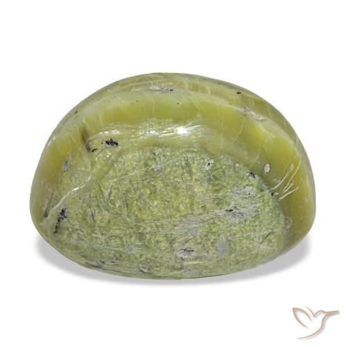 Cat's Eye Opal طبيعي بلون أخضر دافئ، وزن ‎11.22‎ قيراط، شكل بيضاوى، مقاس ‎16.1x12‎ مم