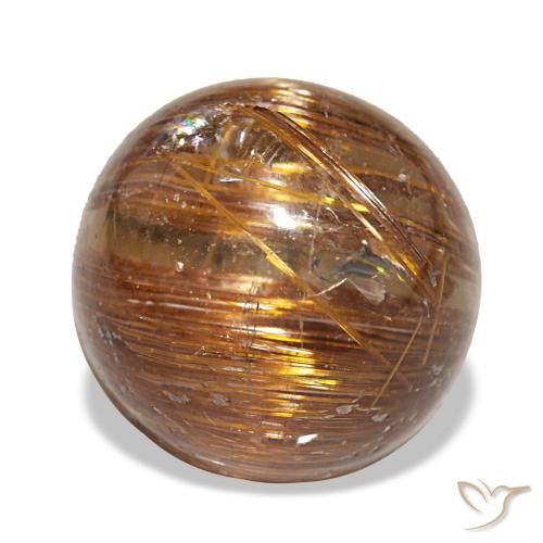 3.91ct برتقالي Cat's Eye Rutile Quartz, مستدير, نصف شفاف