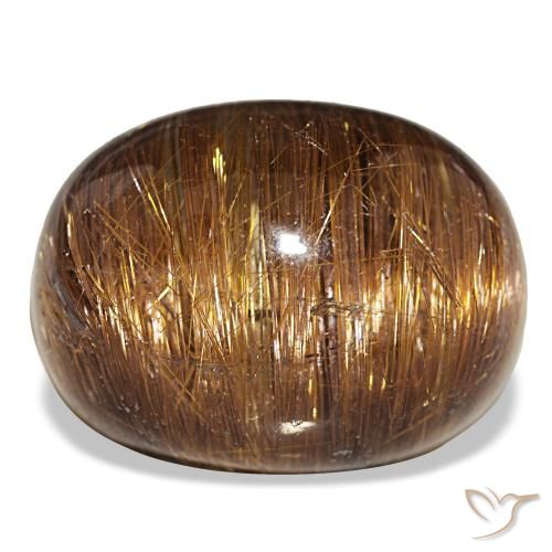 44.01ct برتقالي Cat's Eye Rutile Quartz, بيضاوي, نصف شفاف