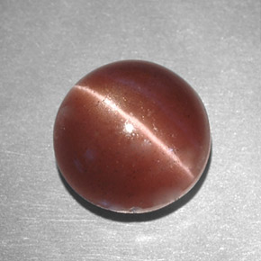 Cat's Eye Scapolite طبيعي بلون بني، وزن ‎2.78‎ قيراط، شكل دائري، مقاس ‎8.16‎ مم