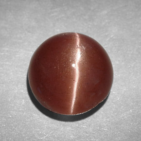 Cat's Eye Scapolite طبيعي بلون بني، وزن ‎2.78‎ قيراط، شكل دائري، مقاس ‎8.16‎ مم